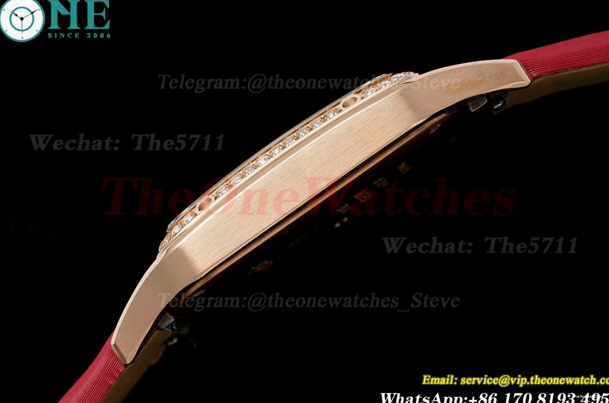 Dumont RG SA AF Quartz Santos Dial Dia Silver Red 0308